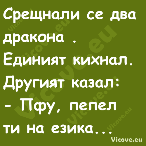 Срещнали се два дракона . Едини...