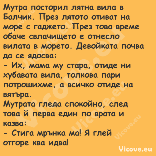 Мутра посторил лятна вила в Бал...