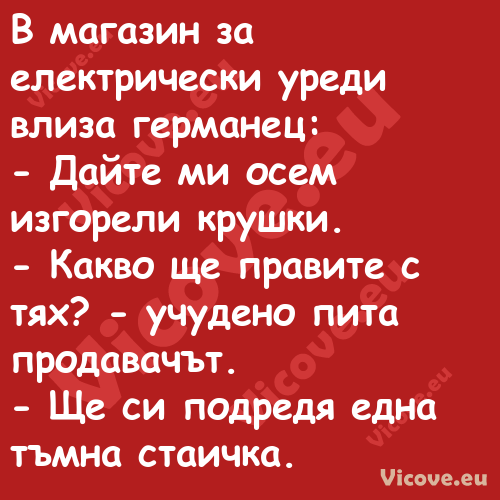 В магазин за електрически уреди...