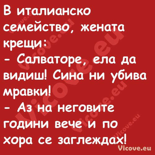 В италианско семейство, жената ...