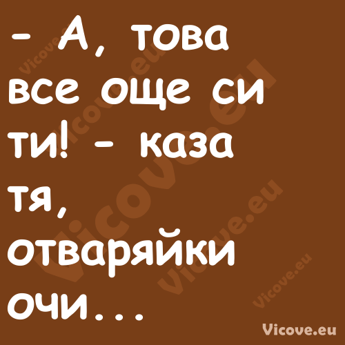  А, това все още си ти! каза...