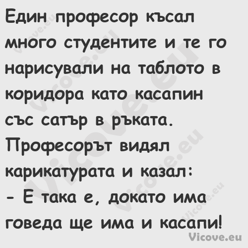 Един професор късал много студе...