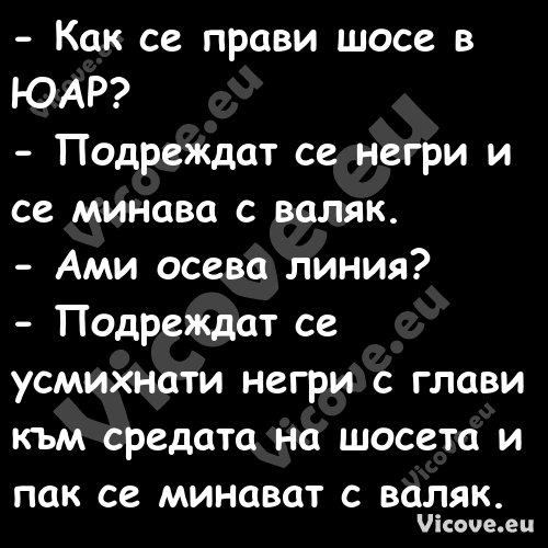  Как се прави шосе в ЮАР? ...